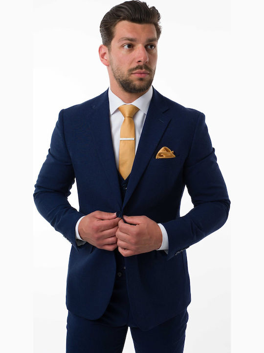 Men's Suit with Vest Blue
