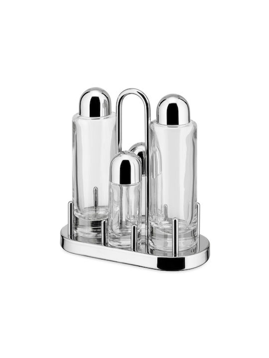 Alessi Set de Ulei și Oțet cu Sare și Piper din Oțel Inoxidabil cu Flux