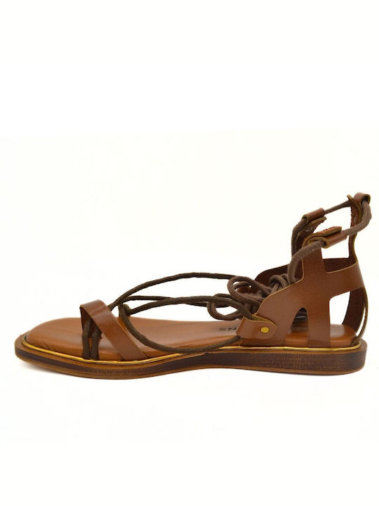 Hawkins Premium Leather Gladiator Women's Sandals Tabac Brown