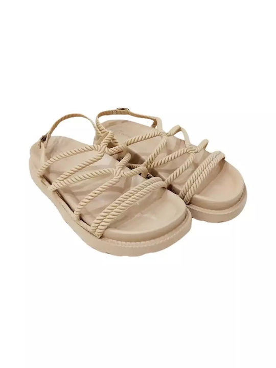 Women's Flat Sandals Anatomic in Beige Color