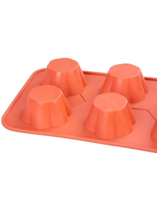 Formă de Patiserie pentru Cupcakes/Muffins din Silicon 6 Locuri 28.6x17.2x3.5buc 1buc