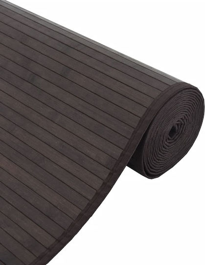 vidaXL Round Kitchen Mat with Anti-slip Underlay Dark Brown 70εκ.
