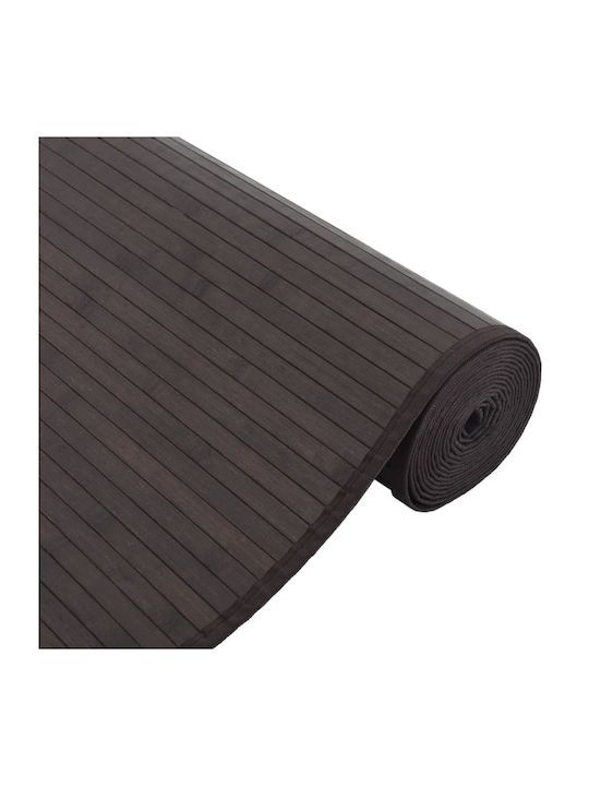 vidaXL Kitchen Mat Runner with Anti-slip Underlay Dark Brown 80x500εκ.