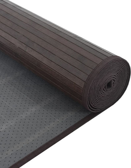 vidaXL Round Kitchen Mat with Anti-slip Underlay Dark Brown 70εκ.