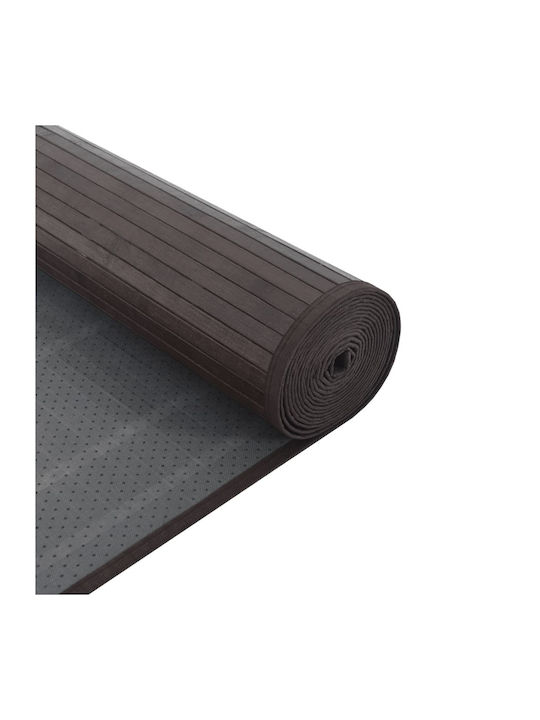vidaXL Rectangular Kitchen Mat with Anti-slip Underlay Dark Brown 100x300εκ.