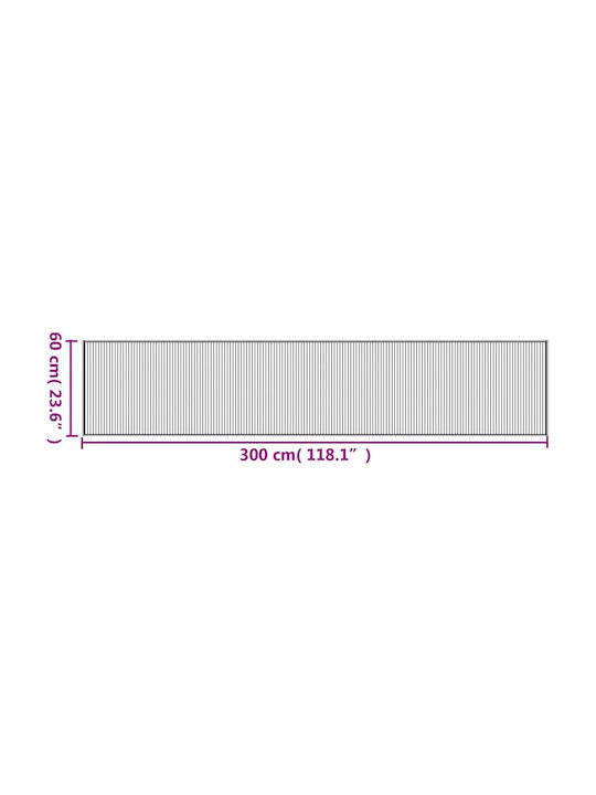 vidaXL Kitchen Mat Runner with Anti-slip Underlay Natural - 60x300εκ.
