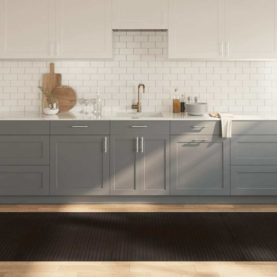 vidaXL Rectangular Kitchen Mat with Anti-slip Underlay Dark Brown 100x300εκ.