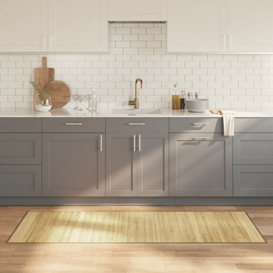 vidaXL Kitchen Mat Runner with Anti-slip Underlay Natural 70x200εκ.