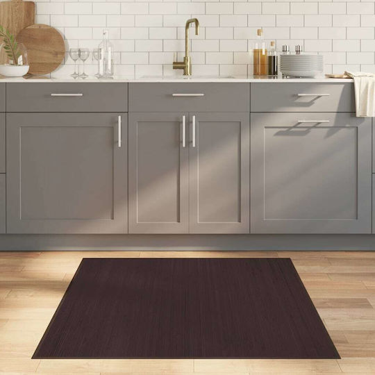 vidaXL Runde Küchenmatte mit rutschfestem Unterlage Dark Brown 100εκ.