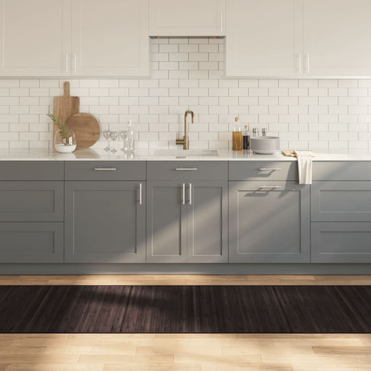 vidaXL Kitchen Mat Runner with Anti-slip Underlay Dark Brown 80x1000εκ.
