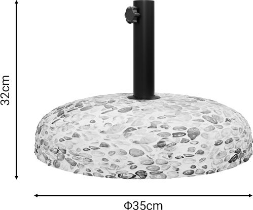 Pakketo Nimbus Umbrella Stand made of Cement with Regulator Mosaic 35x35x32cm