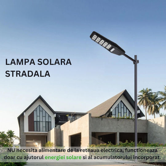 Lampă Solară Stradală 300W 2136lm Alb Rece 6000K cu Senzor de Mișcare și Telecomandă IP67 75cmx30cmx7cmcm