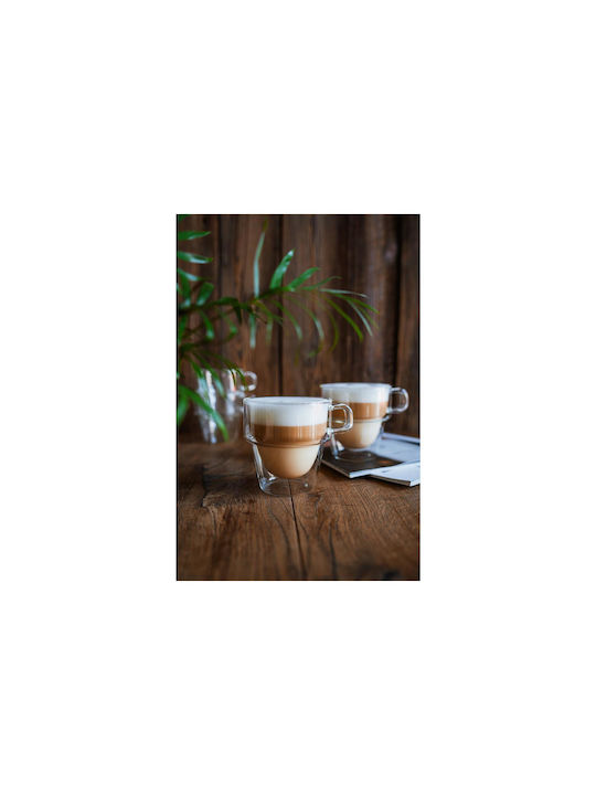 Vialli Design Set Gläser Kaffee/Freddo aus Glas 350ml 6Stück