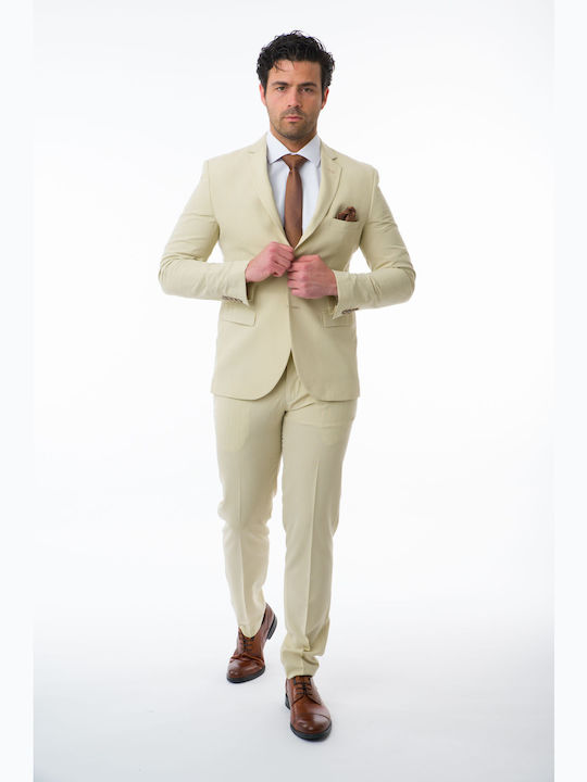 Men's Suit Mezzo Uomo 1-302/140-10610 Beige