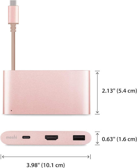 Moshi USB-C Stație de andocare cu HDMI 4K PD Rose Gold (99MO084207)