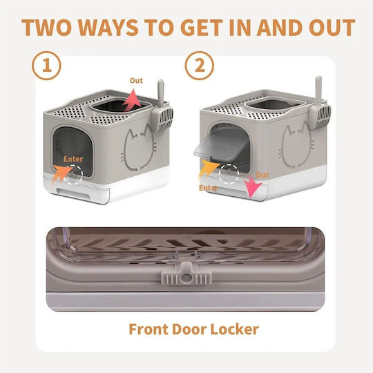 All For Paws Cat Toilet Closed Gray L49.6 x W38.8 x H40.7cm