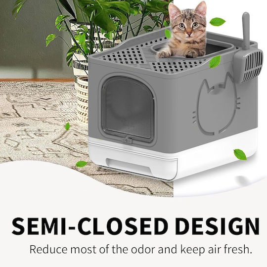 All For Paws Cat Toilet Closed Gray L49.6 x W38.8 x H40.7cm