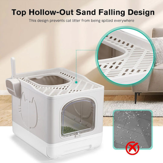 All For Paws Cat Toilet Closed Gray L49.6 x W38.8 x H40.7cm