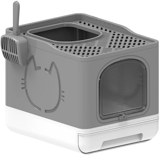 All For Paws Cat Toilet Closed Gray L49.6 x W38.8 x H40.7cm