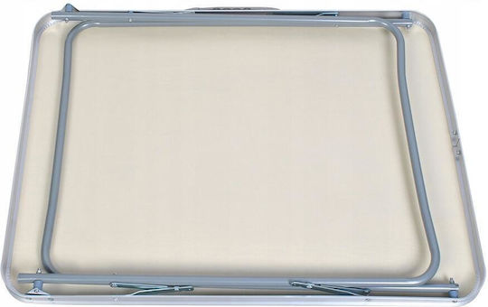 Table Aluminum for Camping Foldable in Case 80x60x70cm White