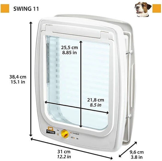 Ferplast Swing 11 Πόρτα Σκύλου από Πλαστικό σε Γκρι Χρώμα 38.4 x 38.4 x 38.4εκ.