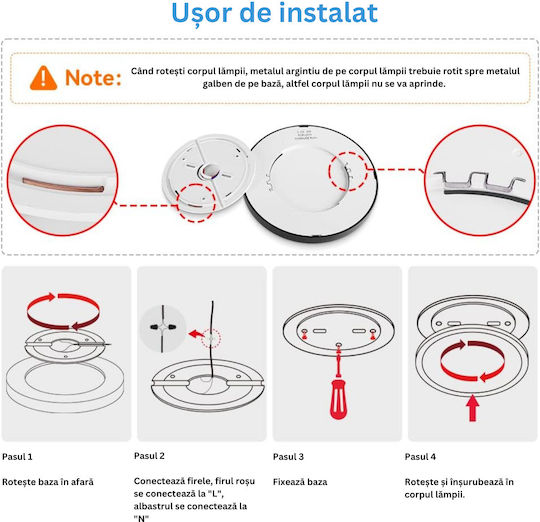 Rotund Panou LED Putere 38W cu Alb Rece Lumini