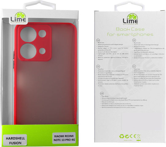 Lime Hardshell Fusion Full Camera Protection Back Cover Plastic / Silicone Red (Redmi Note 13 Pro 4G / Poco M6 Pro 4G)