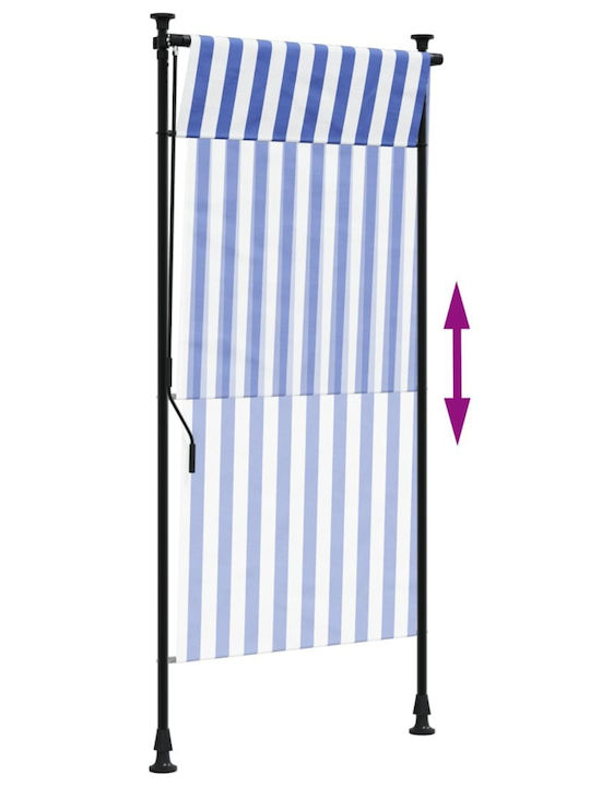 vidaXL Terrace Sideway Sunshade Roller with LED Light Blue 1x2.7cm