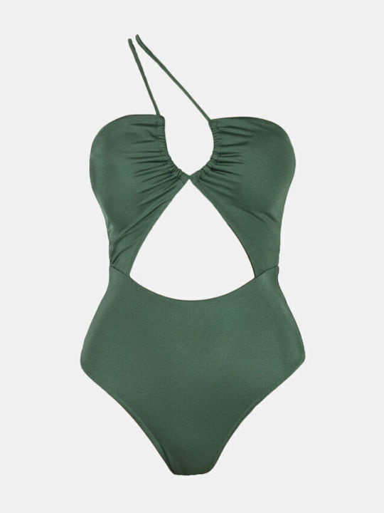 Swimsuit with Cutouts For Large Bust Evergreen