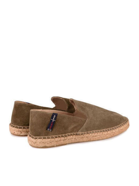 Leder Herren Espadrilles in Grün Farbe