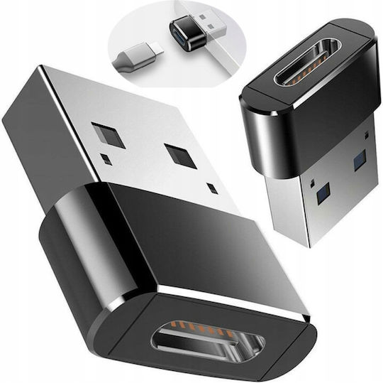 Adaptor Usb-a/usb-c Zola Negru 2.2x1.5x1.5 Cm