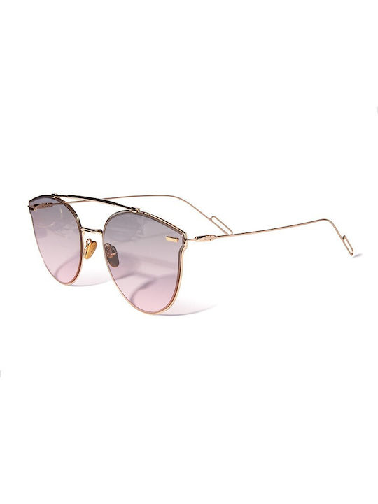 V-store Women's Sunglasses with Gold Metal Frame and Pink Gradient Lens 18489GREEN