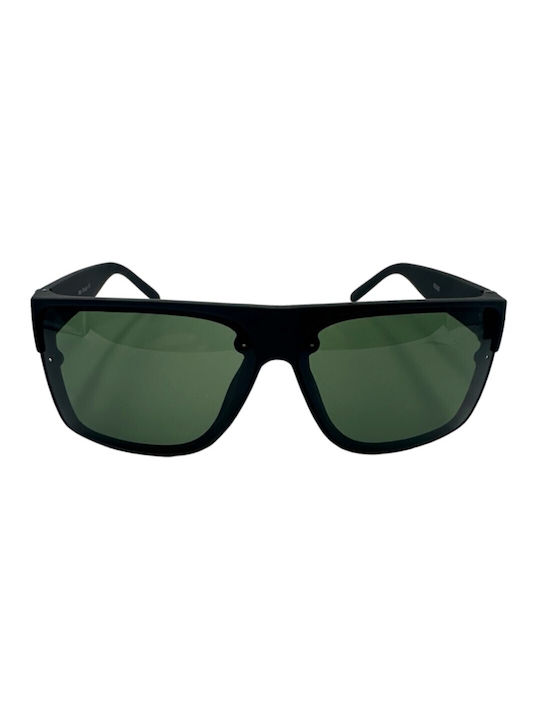 V-store Sunglasses with Black Plastic Frame and Green Lens 82805GREEN