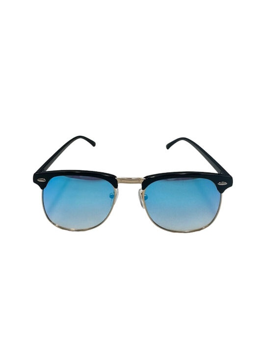 V-store Sunglasses with Black Frame and Blue Gradient Lens 3016BLUE