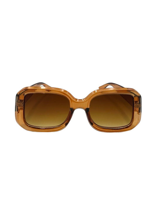 V-store Women's Sunglasses with Brown Plastic Frame and Brown Gradient Lens 229425ORANGE