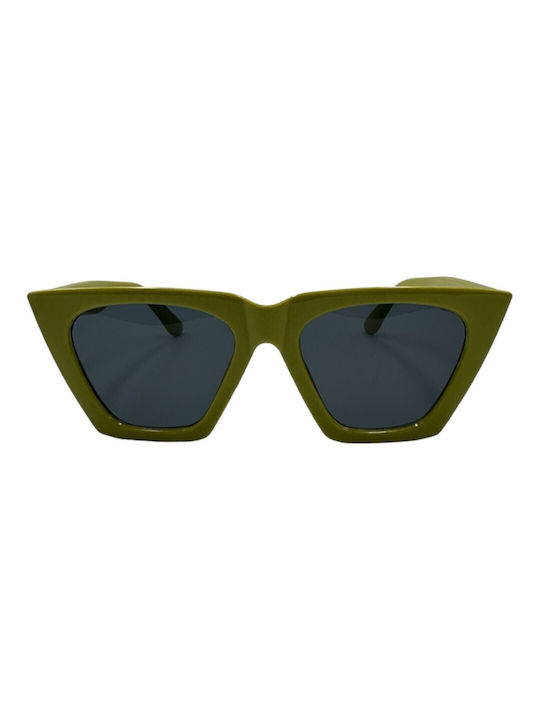 V-store Women's Sunglasses with Green Plastic Frame and Gray Lens 3754GREEN