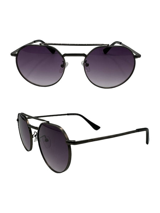 V-store Unisex Sunglasses with Black Metal Frame and Black Gradient Lens 80-800PURPLE