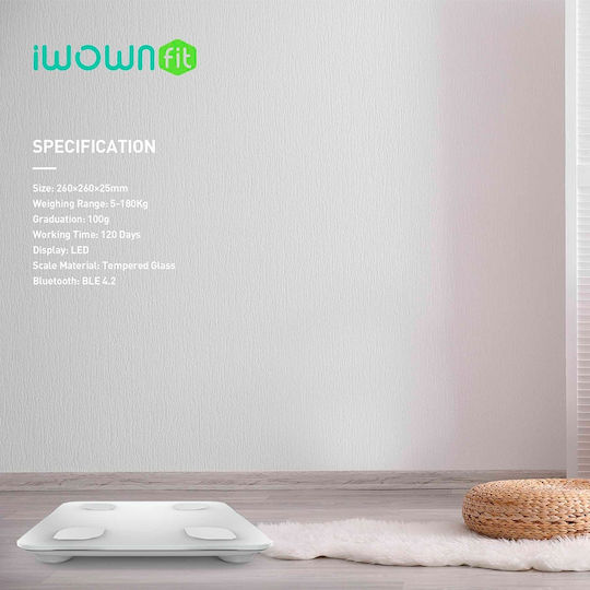 Life S2 Smart Badezimmerwaage mit Körperfettmessung & Bluetooth in Weiß Farbe