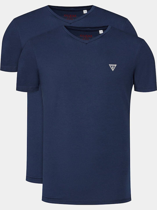 Men's Undershirt Short-sleeved in Blue Color