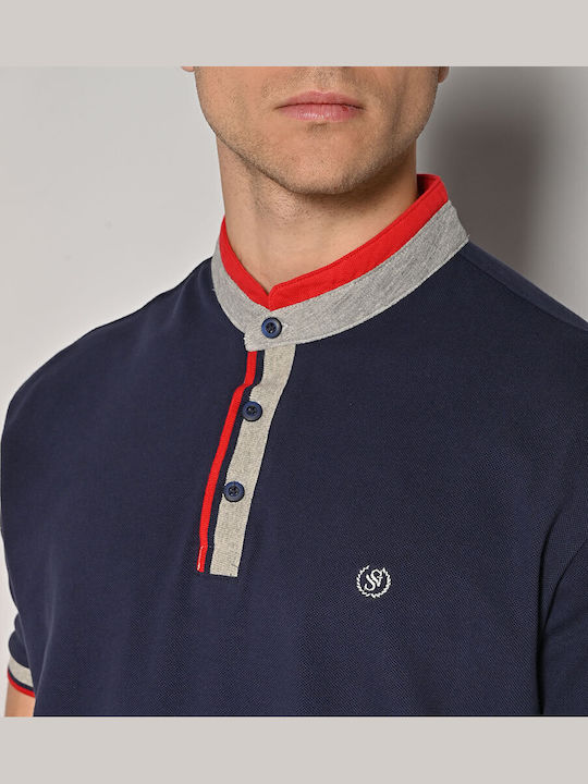 Kurzarm Herrenbluse Marineblau