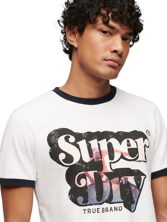 Superdry Flash M D4 Ovin Photographic Men's Short Sleeve T-shirt White