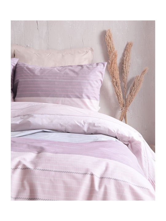 Rythmos Bettbezug-Set Einzelbett mit Kissenbezug 160x250 Chelsea Pink