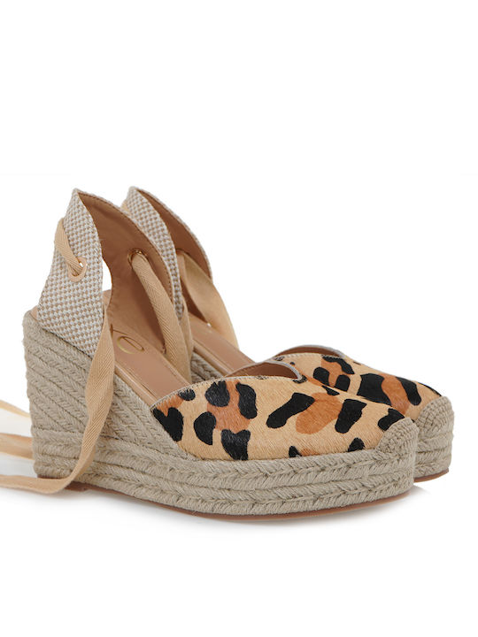 Exe Women's Leather Platform Espadrilles Brown