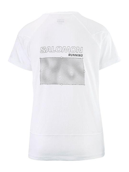 Salomon Cross Γυναικείο Αθλητικό T-shirt Fast Drying Λευκό