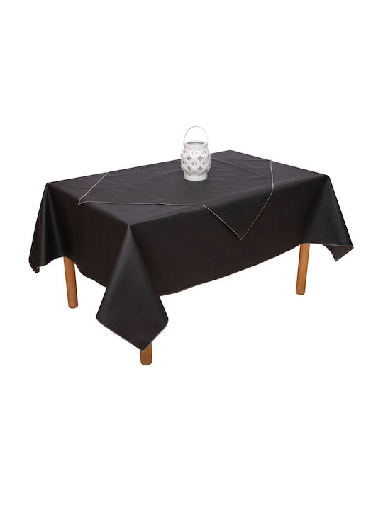 Viopros Tablecloth Stain Resistant Diana Black Velvet-Black Metal 160x280cm