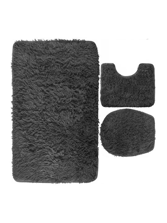 Non-Slip Bath Mats Set ZY12203QWS61 Anthracite Grey 3pcs