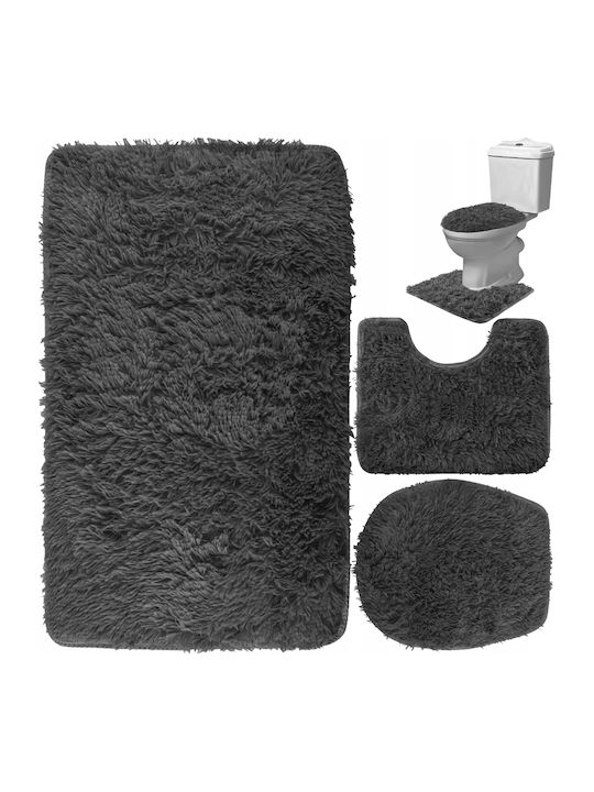 Non-Slip Bath Mats Set ZY12203QWS61 Anthracite Grey 3pcs