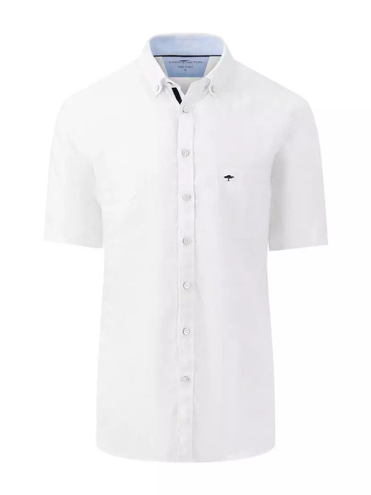 Fynch Hatton Men's Shirt Short Sleeve Linen White