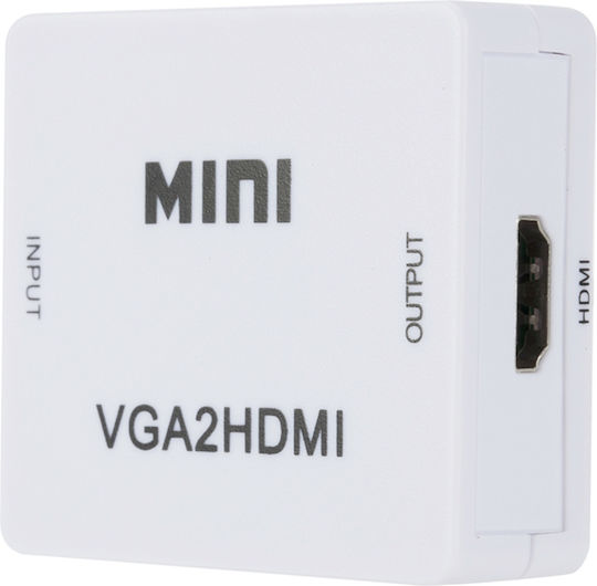 Convertor VGA / HDMI Masculin în VGA / HDMI Feminin Alb 1 Bucată ZE1HD33QWS6
