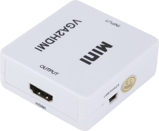 Convertor VGA / HDMI Masculin în VGA / HDMI Feminin Alb 1 Bucată ZE1HD33QWS6